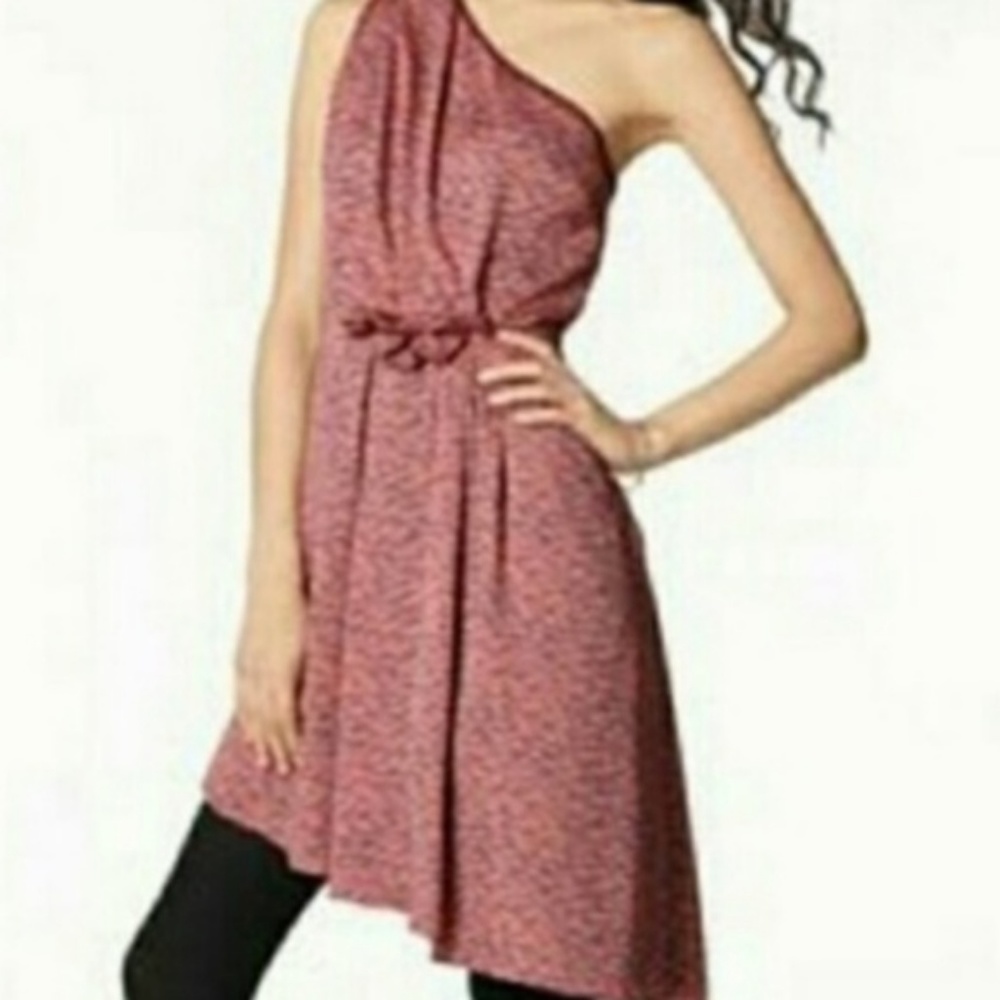 RACHEL ROY Coral Pink Mauve One Shoulder Dress 12